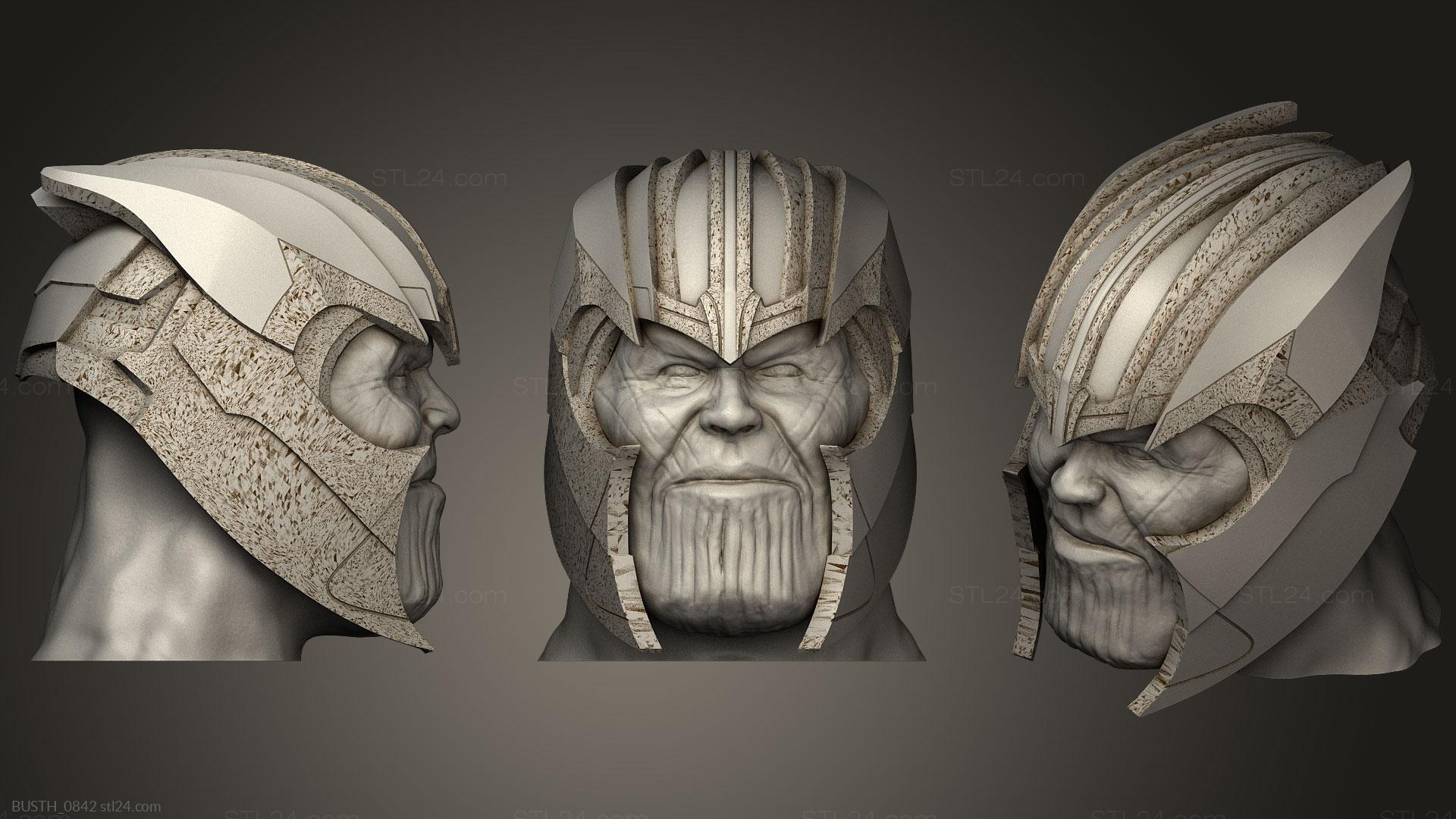 Бюсты монстры и герои (Голова Таноса, BUSTH_0842) 3D модель для ЧПУ станка